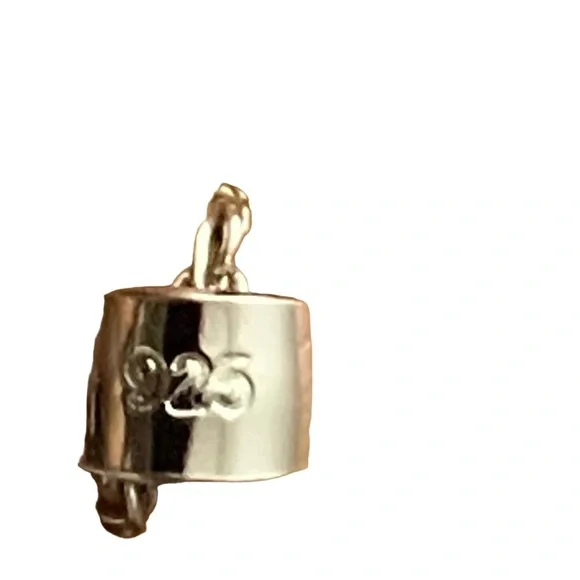 Natural Muonionalusta Meteorite FreeSize Rectangular Silver Pendant 925 Unisex